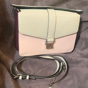 Zara Pink and Cream Crossbody Bag